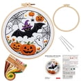 thumbnail image 1 of Halloween Embroidery Kit, 9 Inch Beginner Embroidery Kit for Adults, Hand Embroidery Kit with Embroidery Hoop and Patterned Supplies for Spooky Halloween Craft Fall Home Decor, 1, 1 of 6