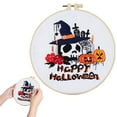 thumbnail image 1 of Halloween Embroidery Kit for Adult Beginners，1 Sets Embroidery Stitch Practice kit Include Embroidery Cloth Hoops Threads for Craft Lover Hand Stitch, 1 of 9