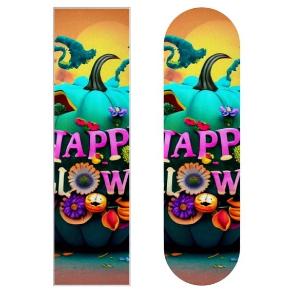 Halloween Emery Surface Skateboard Stickers Pack of 2 - PVC Back Material - 8.8x32.6in/22.4x83 cm - Skateboard Accessories