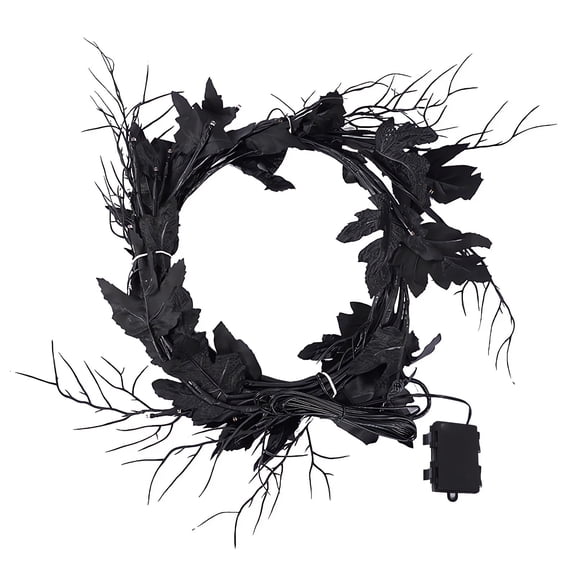 Halloween Enchanted Willow Vine Lights 6.56ft LED Black Maple Leaf Tree Branch Lights Artificial Maple Vines Decorative String Lamp for Party Wall Indoor Outdoor Home Decor