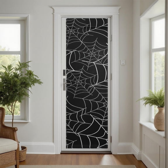 Halloween Energy-Efficient Door Curtain - Gothic Scary Patterns, Magic-Tape Installation, Appeals to Renters and Homeowners