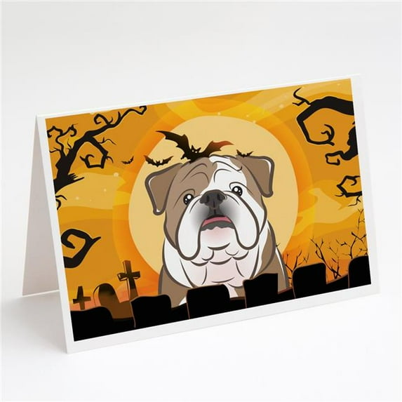 Halloween English Bulldog Greeting Cards & Envelopes - Pack of 8