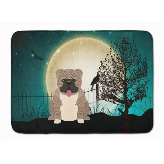 Halloween English Bulldog Grey & Brindle Machine Washable Memory Foam Mat