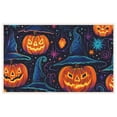 thumbnail image 1 of Halloween Entryway Doormats Halloween Pumpkins Moons Indoor Door Mat Wear-Resistant Bats Glowing Neon Cartoon Style Halloween Ornaments 19.7x31.5 Inches, 1 of 6