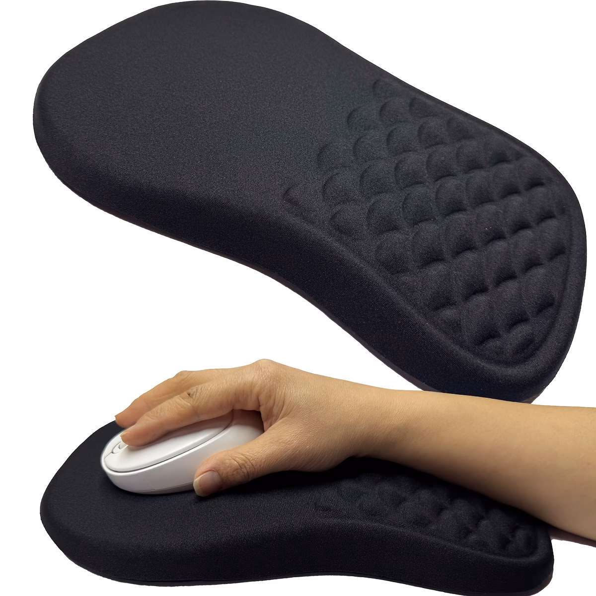 Halloween Ergonomic Mouse Pad with Wrist Support Viscoelastic Massage Foam for Smooth Sensitive Movement, Non-Slip PU Rubber Base, Durable Edge, for Gaming & Office Work, Black