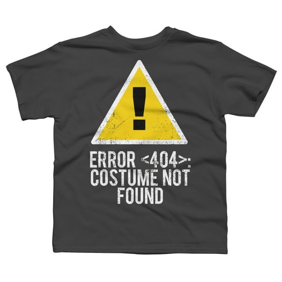 Halloween Error 404 Costume Not Found Apparel Boys Charcoal Gray Graphic Tee - Design By Humans M