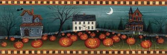 Halloween Eve Crescent Moon Canvas Art - David Carter Brown (12 x 36)