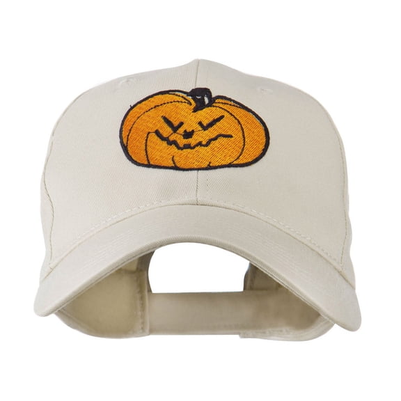 Halloween Evil Jack O Lantern Embroidered Cap - Stone OSFM