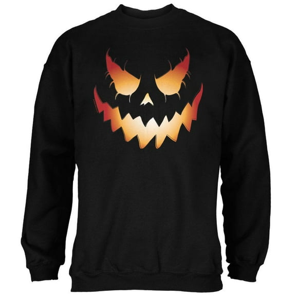 Halloween Evil Jack-O-Lantern Pumpkin Black Adult Sweatshirt - X-Large