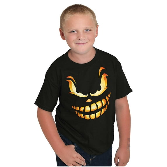 Halloween Evil Pumpkin Costume Crewneck T Shirts Boy Girl Teen Brisco Brands S