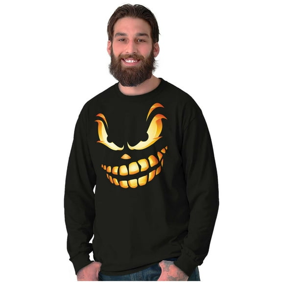 Halloween Evil Pumpkin Costume Long Sleeve TShirt Men Women Brisco Brands X