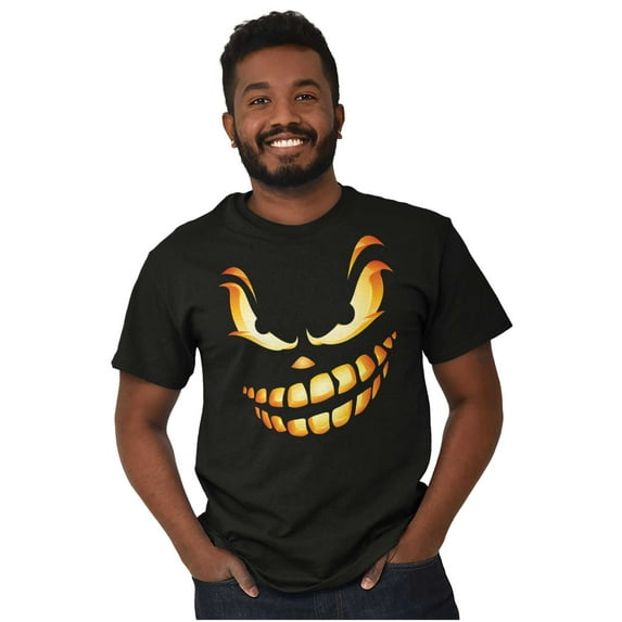 Halloween Evil Pumpkin Costume Plus Size Crewneck Graphic Tee Shirt Brisco Brands 4X
