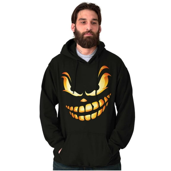 Halloween Evil Pumpkin Costume Unisex Plus Fleece Graphic Hoodie Brisco Brands 3X