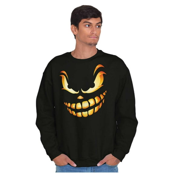 Halloween Evil Pumpkin Costume Unisex Plus Fleece Graphic Sweatshirt Brisco Brands 4X
