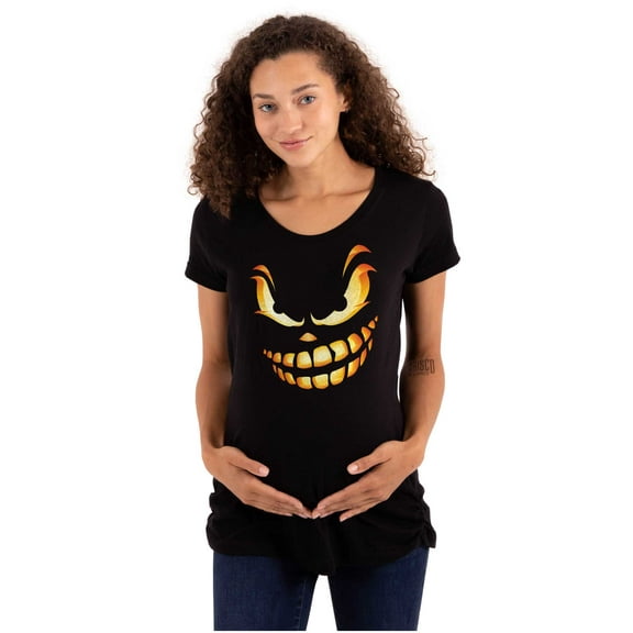 Halloween Evil Pumpkin Costume Women's Maternity T Shirt Tee Brisco Brands S