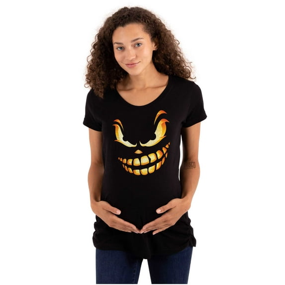 Halloween Evil Pumpkin Costume Women's Maternity T Shirt Tee Brisco Brands S