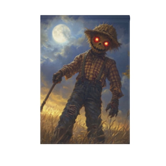 Halloween Evil Scarecrow Garden Flag Double Sided 12 x 18/28 x 40 Inch Yard Flag Home Outdoor Yard Patio Lawn Decor