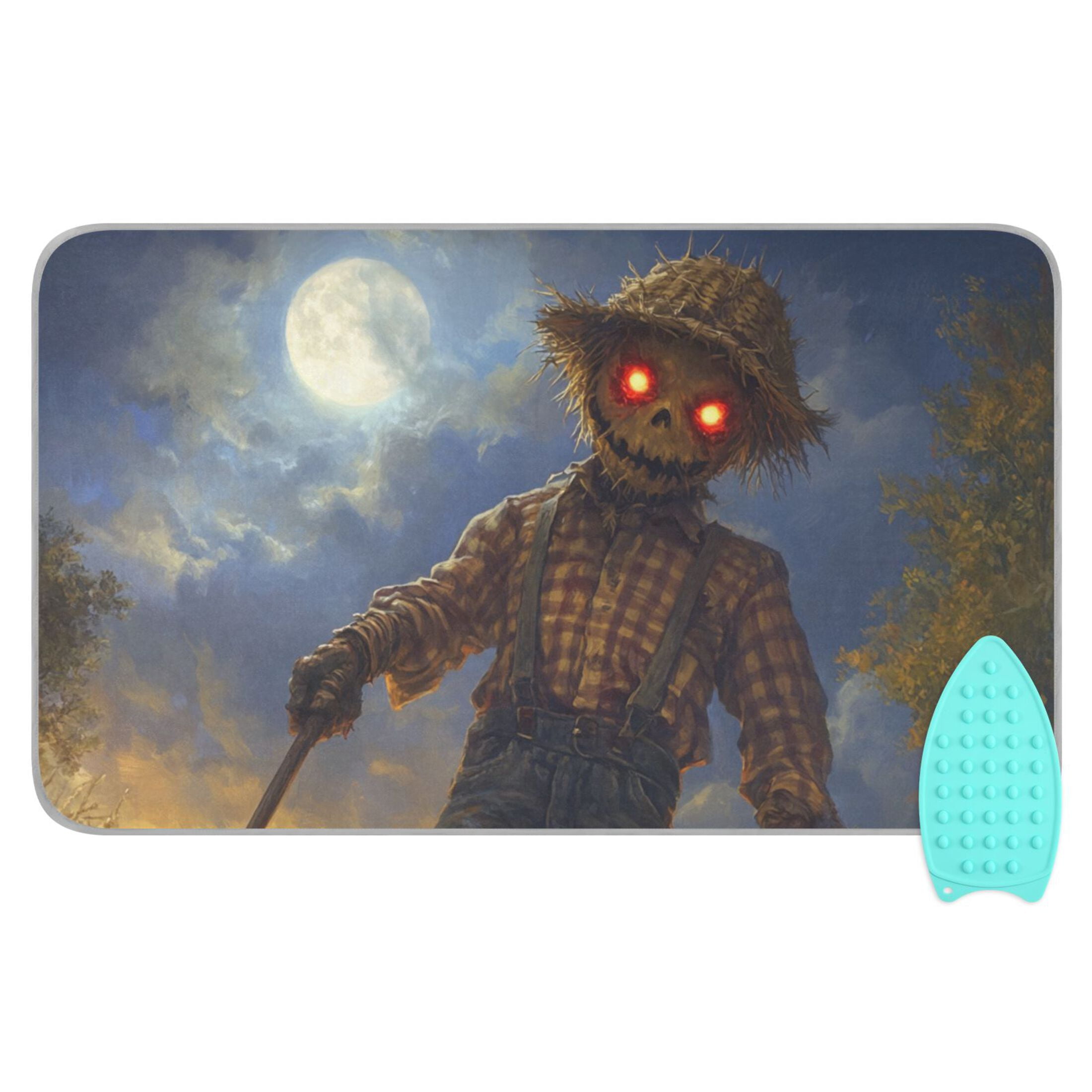 Halloween Evil Scarecrow Ironing Mat Blanket for Table Top Travel Portable Ironing Board Pad 47.2x27.6 Inch
