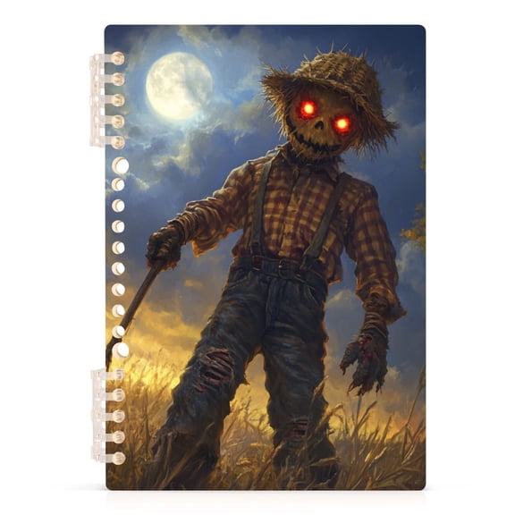 Halloween Evil Scarecrow Lined Spiral Journal Notebook 60 Pages A5 College Ruled Journals for Writing