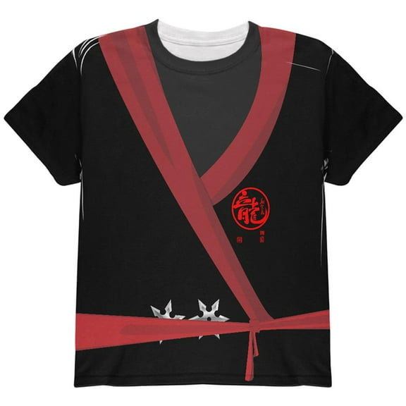 Halloween Evil Shadow Ninja Costume All Over Youth T Shirt Multi YLG