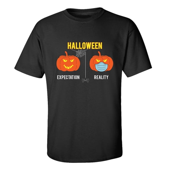 Halloween Expectation VS Reality Unisex Short Sleeve T-shirt-Black-Large