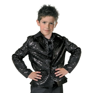 Halloween Express Boys' 70s Sequin Disco Jacket Costume - Size 10-12