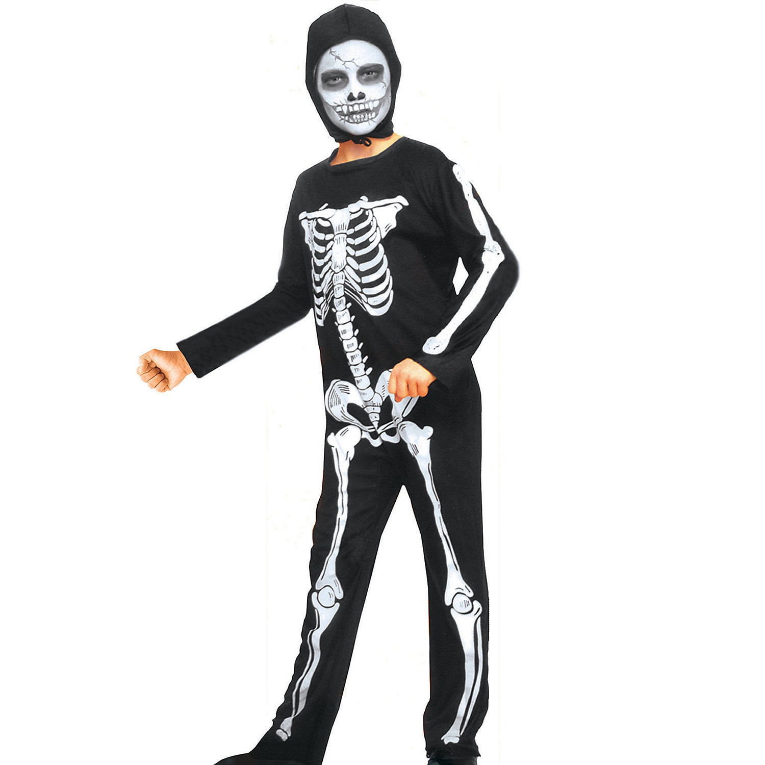 Halloween Express Boys' Skeleton Jumpsuit Costume - Size 8-10 - Walmart.com