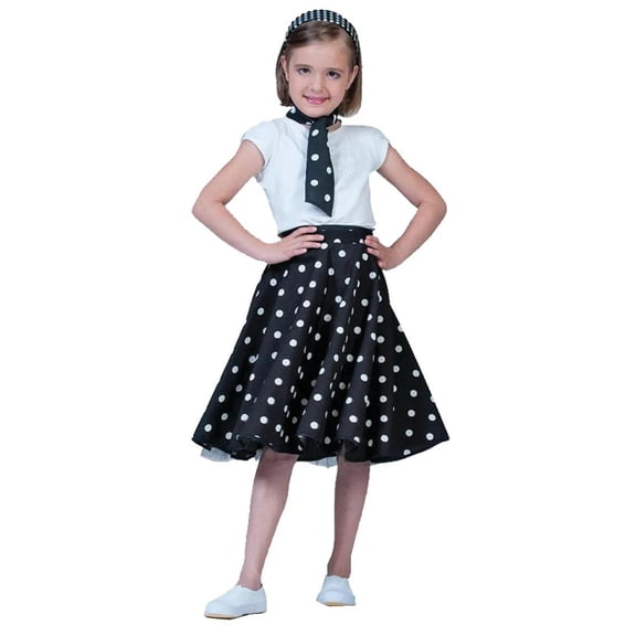Halloween Express Girls' 50s Sock Hop Dress Costume - Size 6-14