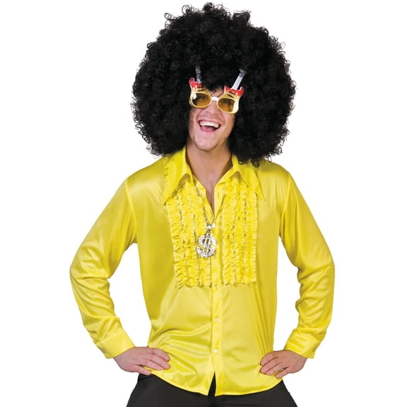 Halloween Express Men's 70's Saturday Night Ruffle Shirt Costume - Size Medium