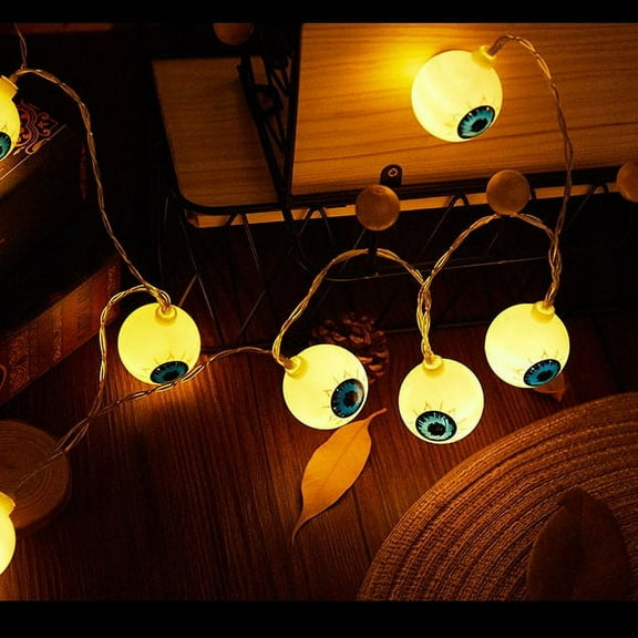 Halloween Eye Ball String Lights, 10 LEDs 4.9FT, for Indoor Outdoor Party Decoration, Power by Batteries