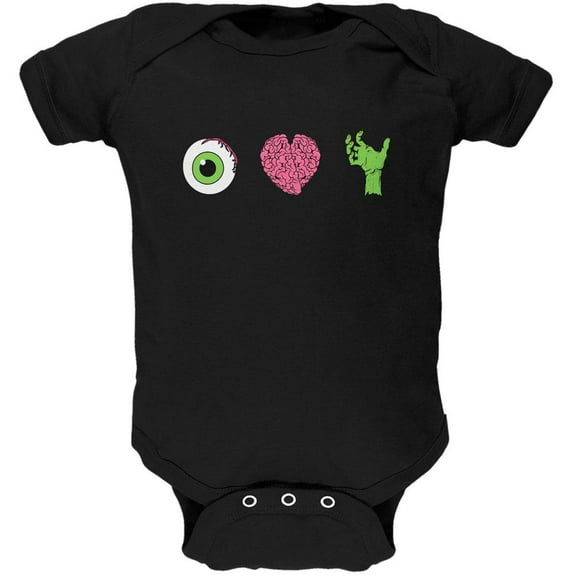 Halloween Eye Heart Zombies Soft Baby One Piece Black 6 Month