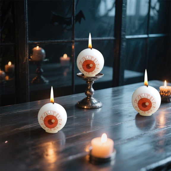 Halloween Eyeball Aromatherapy Candle, 2.4 Inch Spooky Scented Wax Candle for Party Table Home Decor Gift