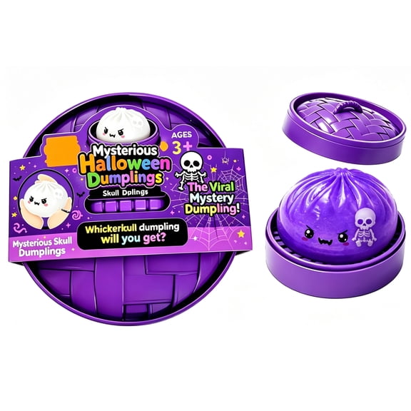 Halloween Eyeball Dumpling Stress Toy, Spooky Pattern Bao Squishy, Squeezable Soft Bun Fidget Gadget for Halloween Party Favors