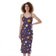 thumbnail image 1 of Halloween Eyeball Pattern Print Slim Fit Midi Cami Dress, Halloween Decorative Fashion Summer Maxi Sexy Casual Dress For Women, 1 of 4
