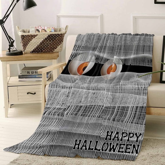 Halloween Eyes Throw Flannel Blanket 50x80In Gauze Abstract Retro Art Super Soft Cozy Bed Blanket, Lightweight Plush Fuzzy Bed Throw for Bedroom Sofa Couch Living Room