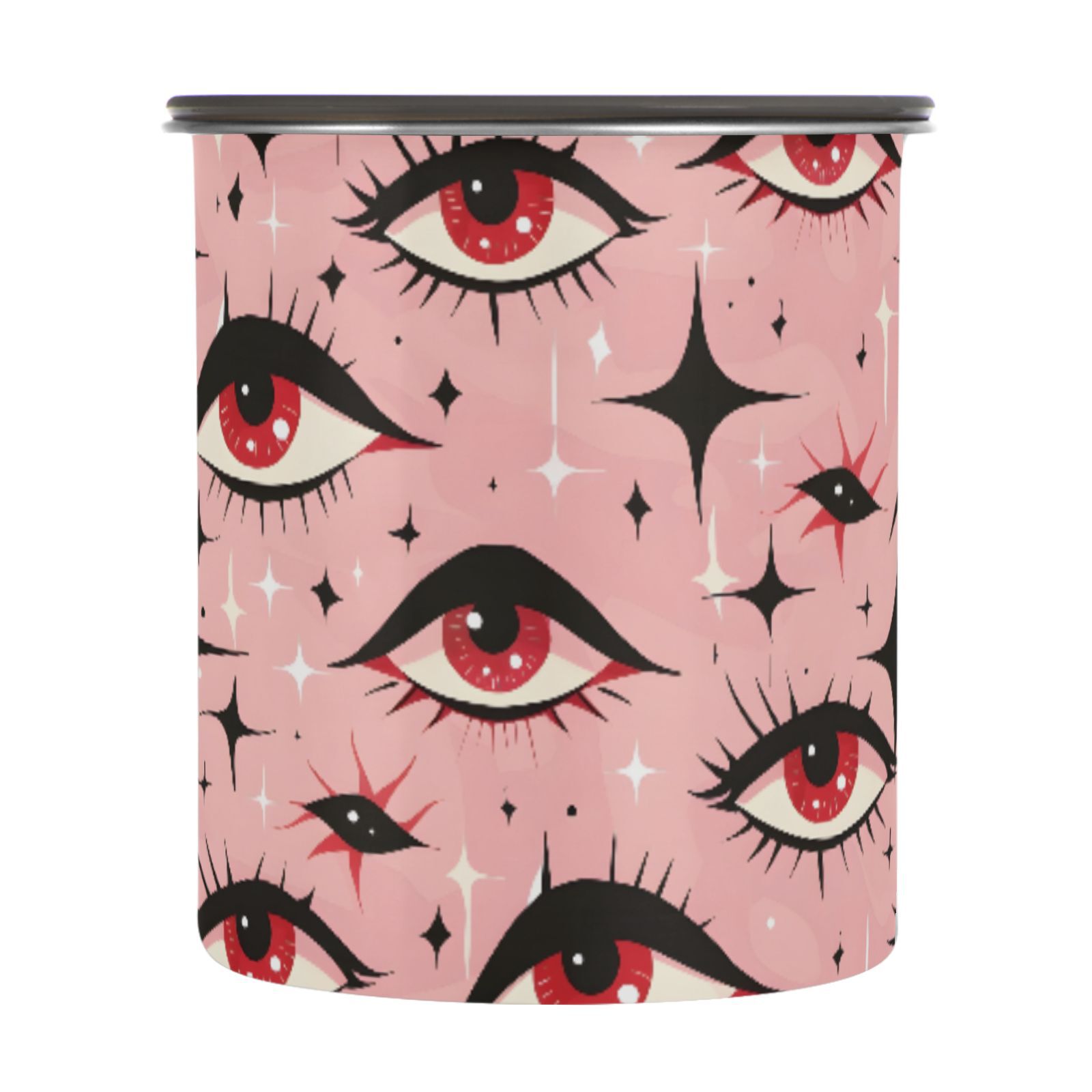 Halloween Eyes Witch Airtight Coffee Bean Canister 30oz Food Storage Containers with Lids For Gournd, Tea, Sugar, Flour, Rice, Cereal, Candy Cookie Jar