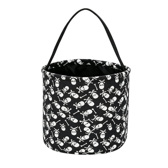 Halloween Fabric Storage Basket Pumpkin Candy Holder Black A 1pc