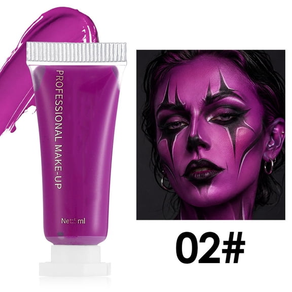 Halloween Face & Body Paint Set 5ml High-Coverage Liquid Makeup for Halloween Party Cosplay, Long-Lasting, Non-Greasy