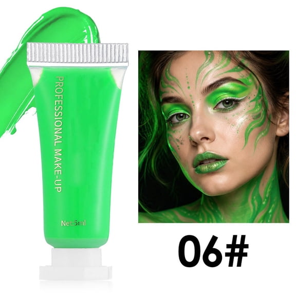 Halloween Face & Body Paint Set 5ml High-Coverage Liquid Makeup for Halloween Party Cosplay, Long-Lasting, Non-Greasy