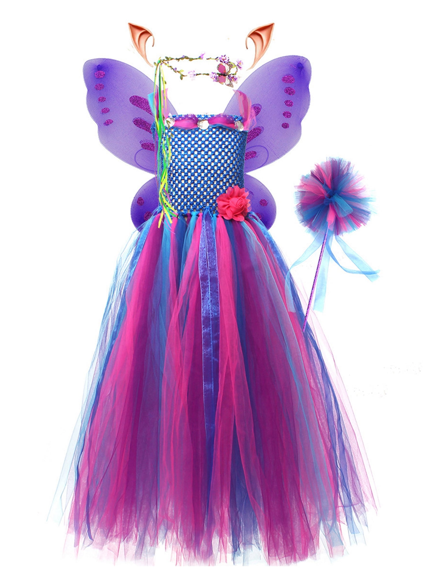 sachin and babi light blue dress Fairy Princess Costume Kids Toddler Girl Fairy Butterfly Costume –  Halloween Tutu Dress With Wings (Sizes 0-18 Months, Purple Floral Design)  Girls Butterfly Wing Dress