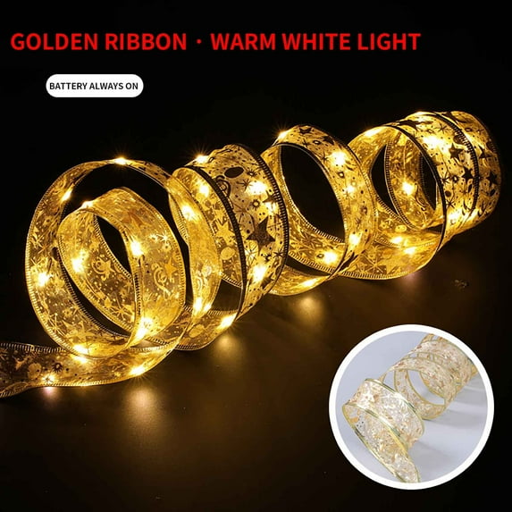 Halloween Fairy Lights,Explosion Copper LED Lights String Ribbon Lights Bow Ribbon Scene Layout Props Decorative Lights,Lightweight,Halloween String Lights,Party Decorations(Yellow 6.5ft)