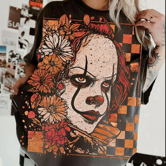 Halloween Fall Clown Boho Horror Movie Shirt, Retro Halloween Shirt, Horror Movie Shirt, Horror Halloween , Scary Movie Shirt, Horror Shirt