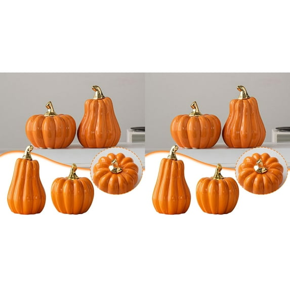 Halloween Fall Decorations Artificial Pumpkins - Realistic Mini Large Pumpkins for Outdoor Indoor Thanksgiving Harvest Festival Home Porch Table Centerpiece Decor