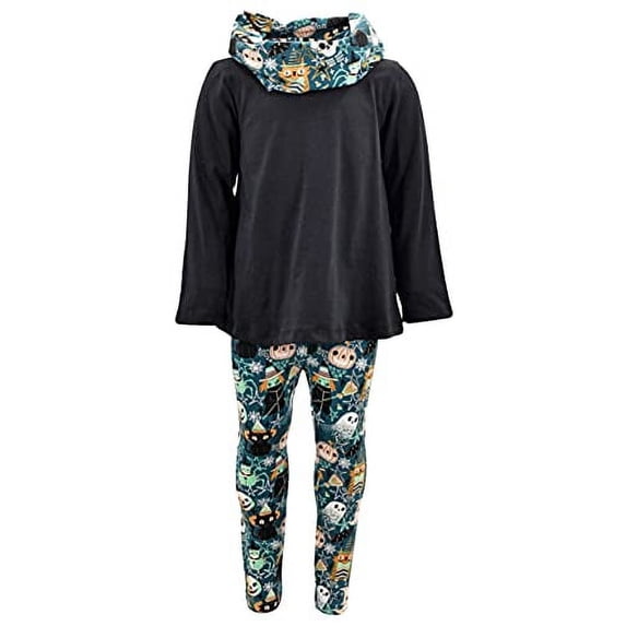 Halloween Fall Girls Owl Bats Pumpkins 3pc Legging Set (2Y, Orange)