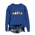 thumbnail image 1 of Halloween Fall Graphic Crewneck Sweatshirt Women's Relaxed Long Sleeve Pullover Top With Pumpkin Ghost Candy Corn Maple Leaf Coffee Star Print for Fall Holiday Outfit, 1 of 2