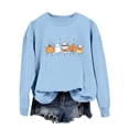 thumbnail image 1 of Halloween Fall Graphic Crewneck Sweatshirt Women's Relaxed Long Sleeve Pullover Top With Pumpkin Ghost Candy Corn Maple Leaf Coffee Star Print for Fall Holiday Outfit, 1 of 3