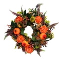 thumbnail image 1 of Halloween Fall Harvest Wreath 19.69×19.69 Inch Thanksgiving Peony Wreath Maple Leaf Pumpkin Rattan Door Hanging for Home Decor, 1 of 3