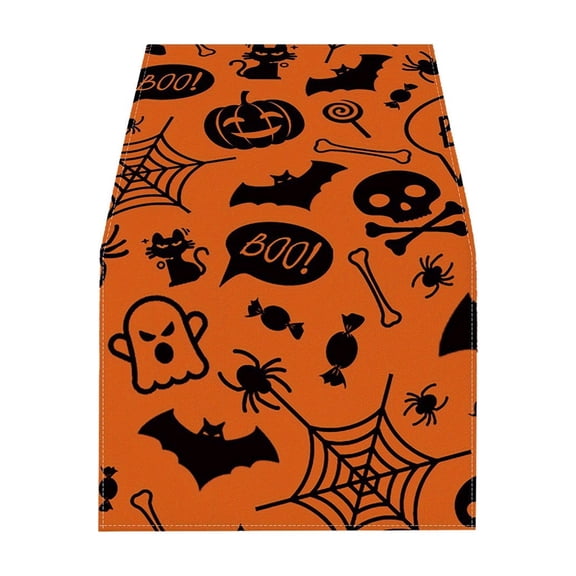 Halloween Table Runner, 72x13 Inch Linen Decorative Table Linen for Thanksgiving Dining Party Home Decor