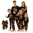 thumbnail image 1 of Halloween Family Matching Christmas Pjs Set, Christmas Tree Print Long-Sleeved Tops + Plaid Trousers Sleepwear Outfits for Holiday Pajamas Set for Men Women, 1 of 4