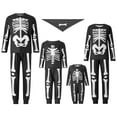 thumbnail image 1 of Halloween Family Matching Pajamas Adult Kids Skull Skeleton Print Long Sleeve Tops And Stretch Casual Pants Sleepwear, 1 of 8